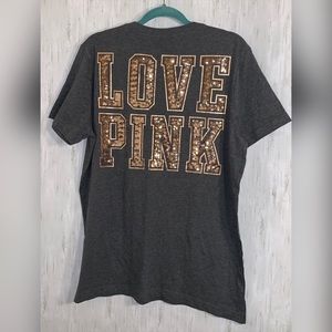 VS PINK T-Shirt Sequins Pink Logo